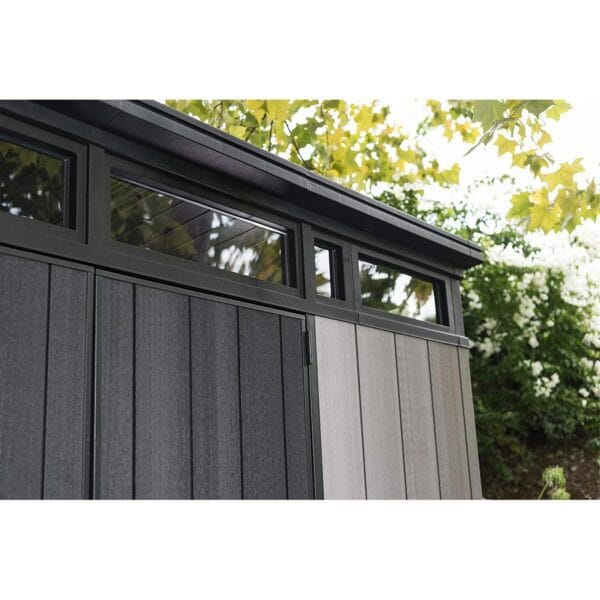 Keter 11’x 7′ Artisan Heavy Duty Plastic Pent Shed – Grey-oakleysgardenmachine- Free shipping